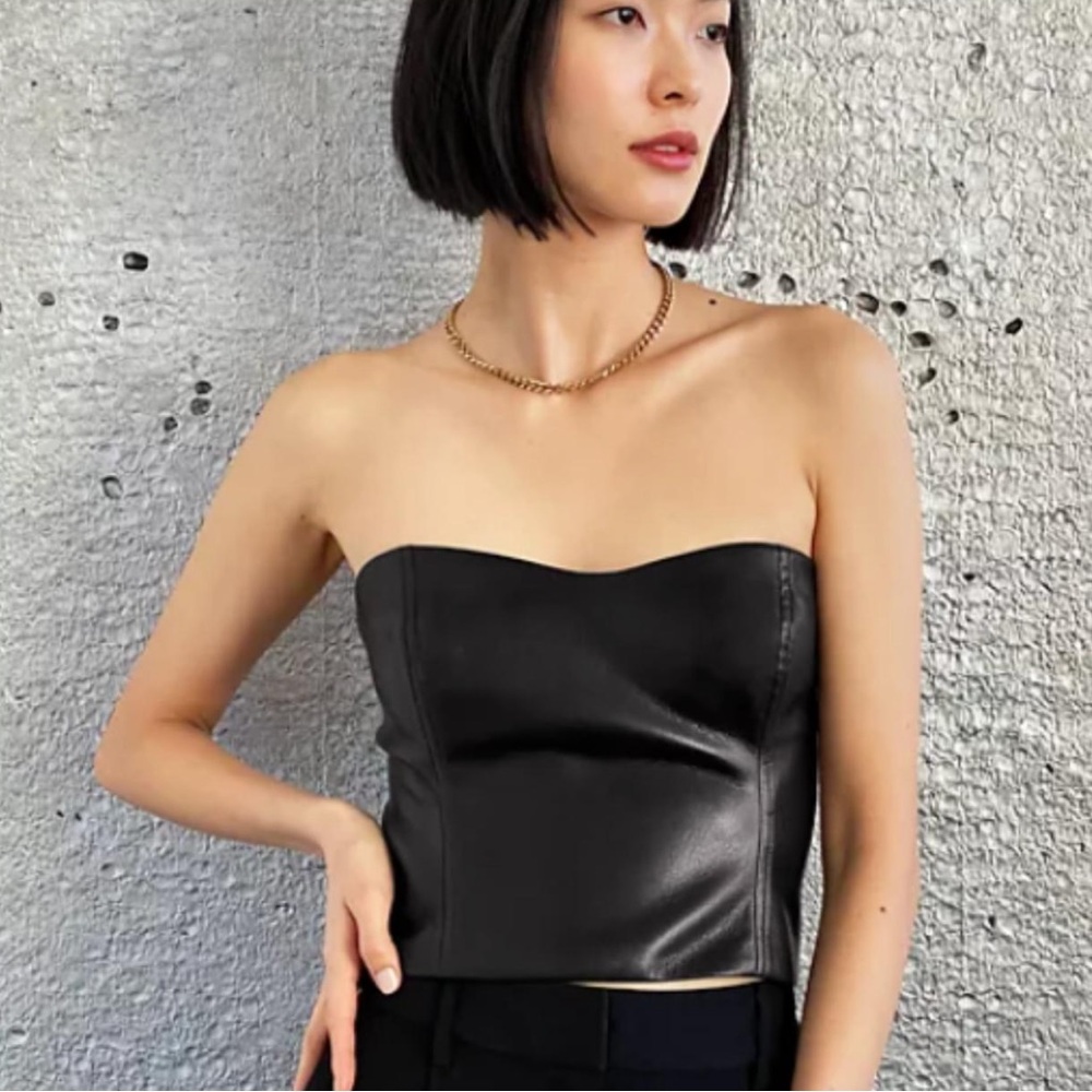 Aritzia Talula Vegan leather bustier